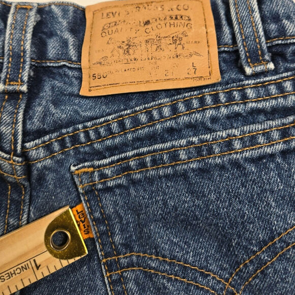Levi's Vintage 550 Jeans Orange Tab Medium Wash Youth Size Reg 14 USA (23x26.5) - Picture 4 of 10